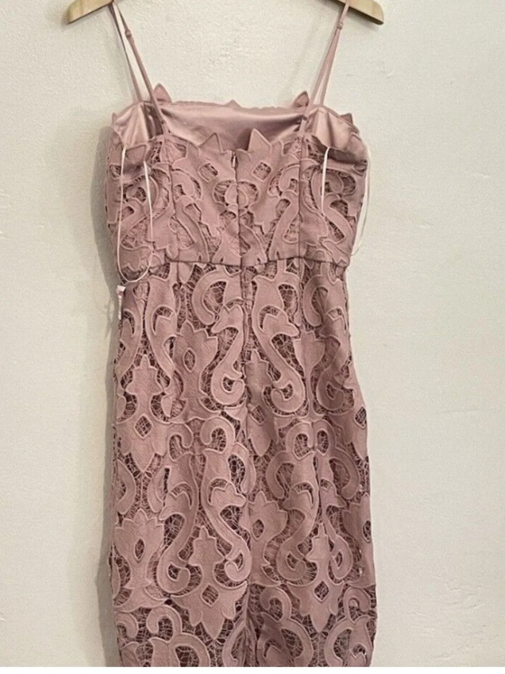Bardot Blush Pink Lace Midi Dress - Picture 4 of 7
